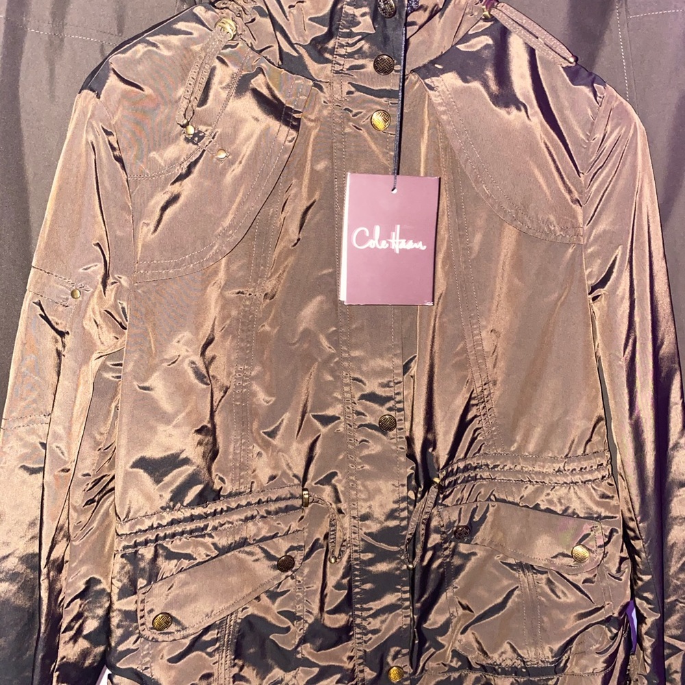 Brown Cole haan women’s rain coat